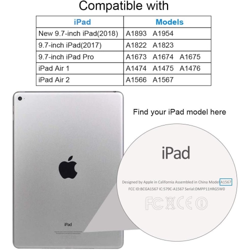 [2 Pack] iPad Air 2 Screen Protector, [High Definition & Hardness] Tempered Glass Film, for iPad (9.7-Inch,