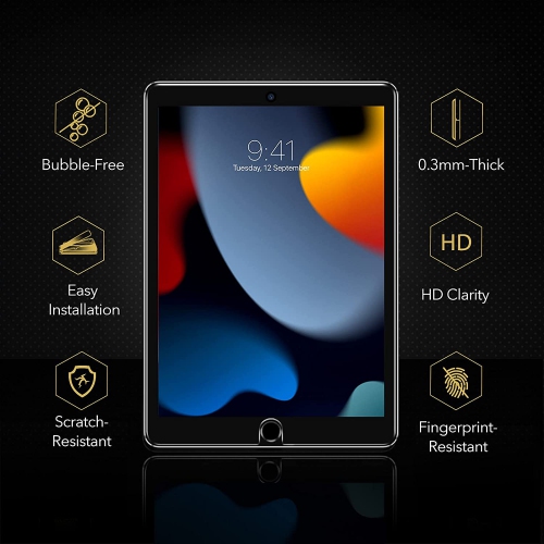 [2 Pack] Screen Protector for iPad 9th Generation(2020)/iPad 8th Generation 10.2/7th Gen (2019)/Air 3