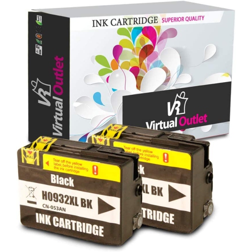 ® 2 Pack Compatible Inkjet Cartridges for HP 932XL & 933XL 932 933, CN053AN Black Compatible with HP