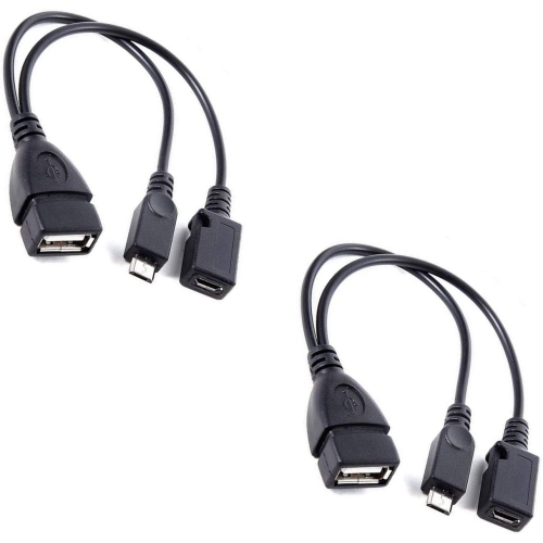 USB Port Adapter, Micro OTG Cable and Power - Compatible with fireSticks, Streaming Media Devices, Rii