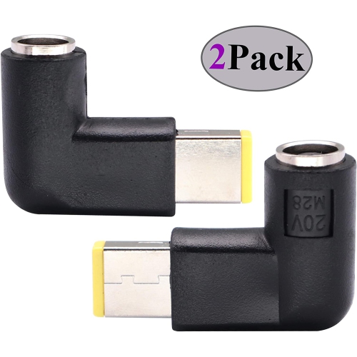 90 Degree Tip Adapter Right Angle 7.9mm x 5.5mm to Slim Square tip Power Converter Cable Adapter for Leonvo