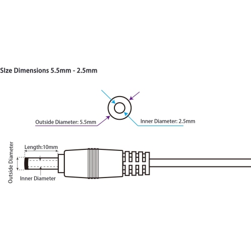 USB to DC 5.5mm 2.1mm 5v Power Charging Cable