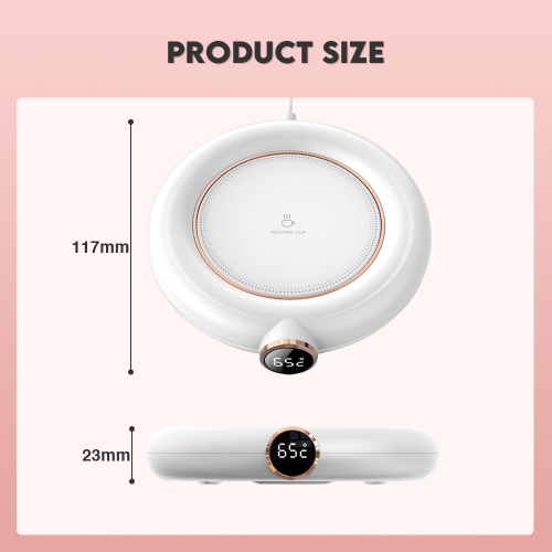 NIERBO 3-Temperature Mug Warmer Coffee Cup Heating Pad with Auto Shut Off for Home, Office(Pink)