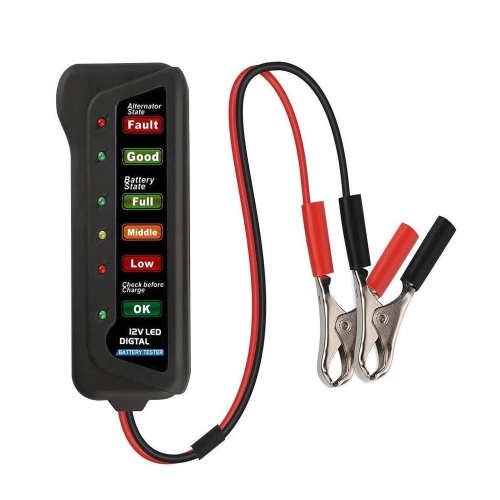 ISTAR  12V Digital Battery Tester Alternator for Vehicles With 6 Led Lights Indication