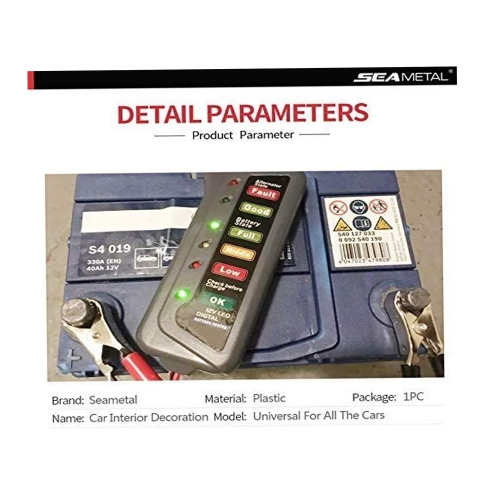 12V Digital Battery Tester Alternator for Vehicles with 6 LED Lights Indication