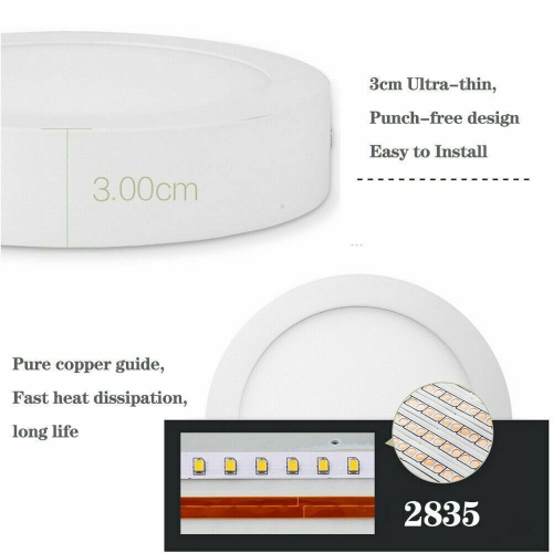 15-Watt Warm White(2800K-3500K) Cold White(6000K-6500K) Led Round Surface Mounted Ceiling Light for Home, Office, Kitchen, Hallway, Living Room