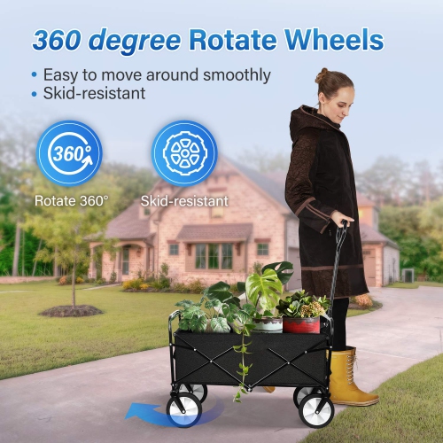 Furniture One Collapsible Garden Cart Black