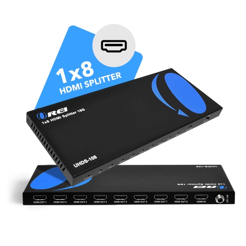 1x8 HDMI Splitter : 1-In 8-Out, Ultra HD 4K, EDID