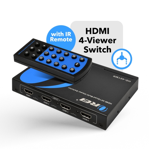 Quad Multi Viewer 4x1 Seamless HDMI Switch With HDMI Output Full HD 1080p