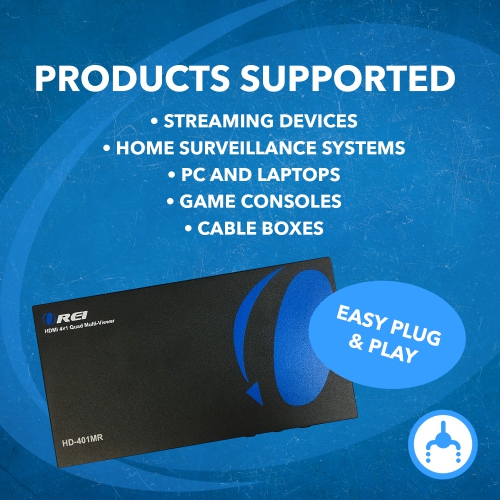 Quad Multi Viewer 4x1 Seamless HDMI Switch With HDMI Output Full HD 1080p