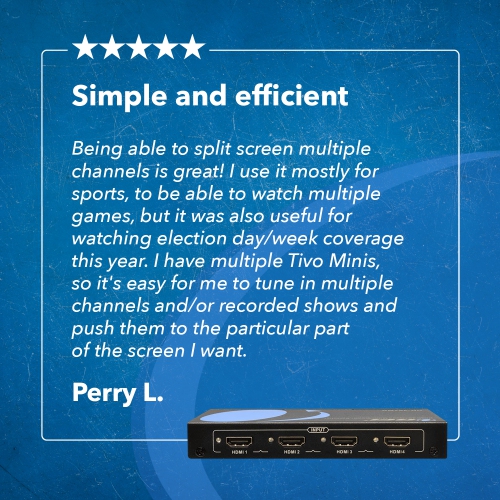 Quad Multi Viewer 4x1 Seamless HDMI Switch With HDMI Output Full HD 1080p