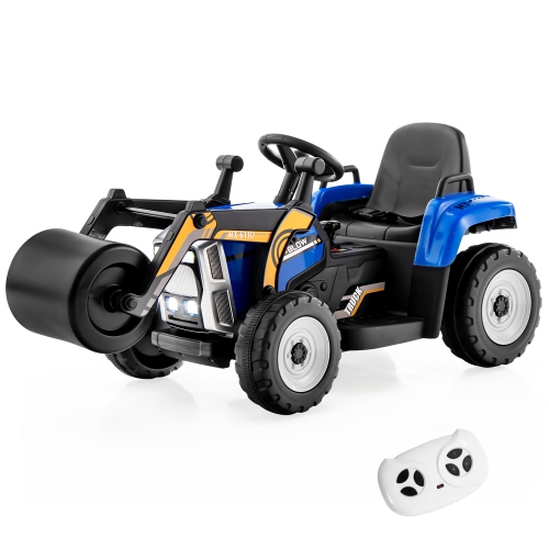 COSTWAY  Kids Ride On Road Roller 12V Electric Tractor Remote W/ Music & Led Light