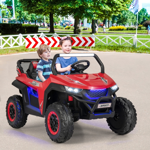 12V 2-Seater Kids Ride On UTV RC Electric Vehicle Suspension w/ Lights & Music