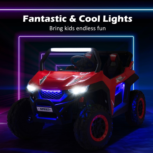 12V 2-Seater Kids Ride On UTV RC Electric Vehicle Suspension w/ Lights & Music