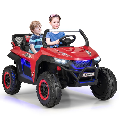 12V 2-Seater Kids Ride On UTV RC Electric Vehicle Suspension w/ Lights & Music