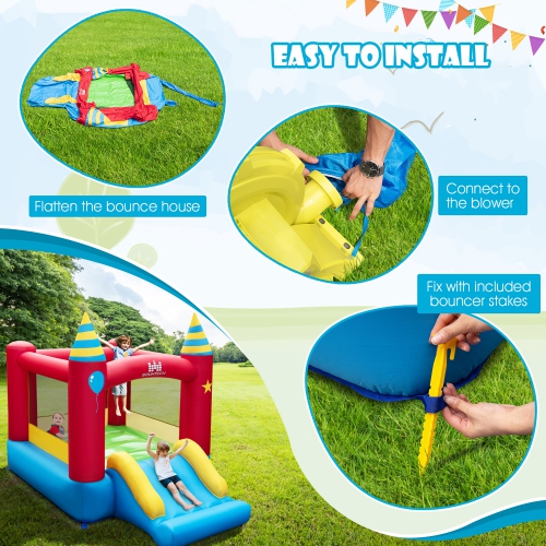 Costway Inflatable Bounce Castle Kids Jumping Bouncer Indoor Outdoor Blower Excluded