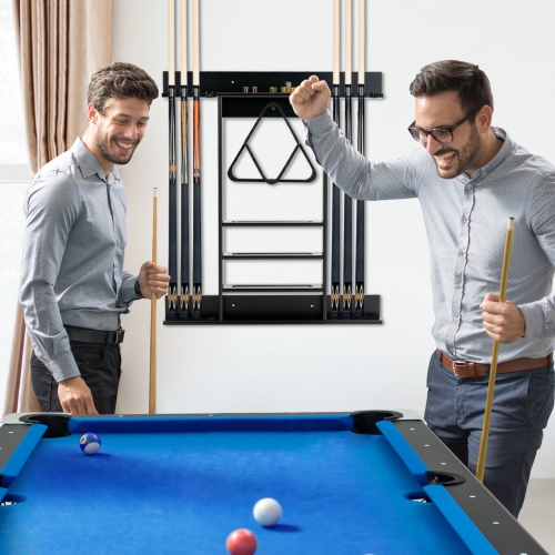 Support mural d’autocollants de piscine pour queues de billard de TopBuy pour ranger les queues de billard et les accessoires de table de billard