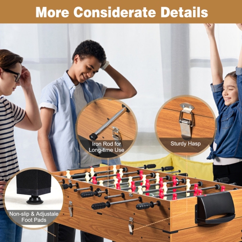 Topbuy 3-in-1 Multifunctional Game Table Soccer Billiard Slide Hockey