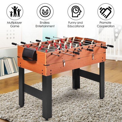 Topbuy 3-In-1 Multi Game Table Wooden Soccer Billiard Game Combo Table