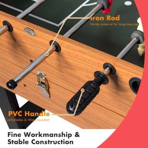 Topbuy 3-In-1 Multi Game Table Wooden Soccer Billiard Game Combo Table