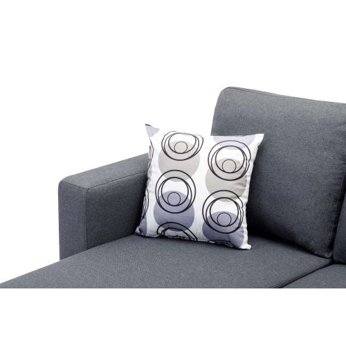 Reversible Sofa Sectional Small Grey Fabric W Accent Pillows