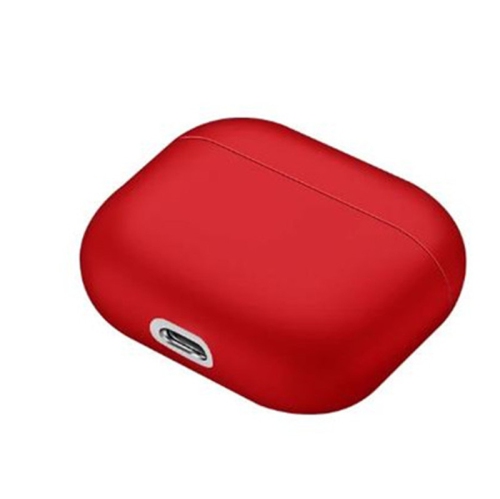 【CSmart】 AirPods Case Silicone Thin Soft Skin Non-Slip Protective Cover with Key Chain for Apple AirPods Pro, Red