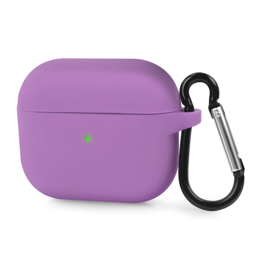 【CSmart】 AirPods Case Silicone Thin Soft Skin Non-Slip Protective Cover with Key Chain for Apple AirPods Pro, Purple