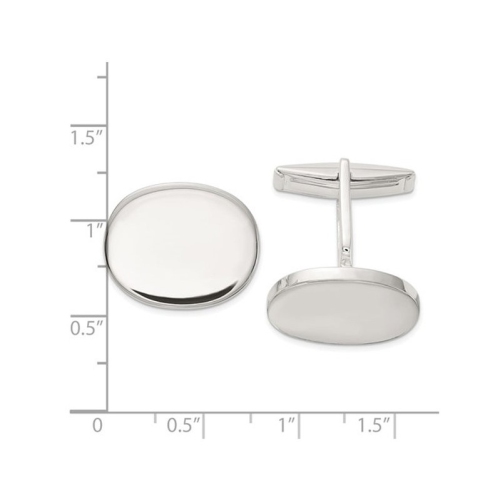 Liens de manchette ovales polis en argent sterling