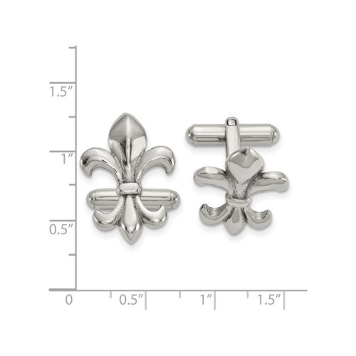 Mens Fleur de Lys Poighed Cuff Liens en acier inoxydable