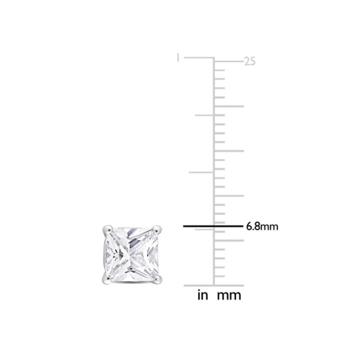 2.58 Carat Lab-Created White Sapphire Square Solitaire Earrings in Sterling Silver (6mm)