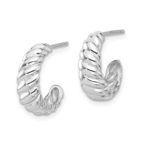 Sterling Silver Scalloped Hoop Earrings