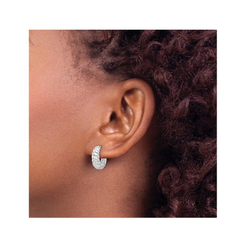 Sterling Silver Scalloped Hoop Earrings