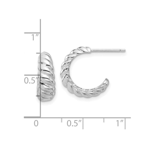 Sterling Silver Scalloped Hoop Earrings