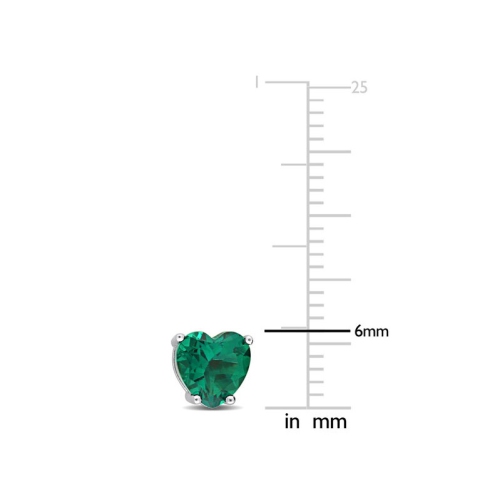 1.50 Carat Lab-Created Emerald Heart Stud Earrings in Sterling Silver