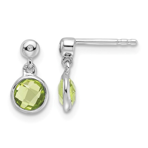 GEM AND HARMONY  1.05 Carat (Ctw) Peridot Dangle Earrings In Sterling In Silver