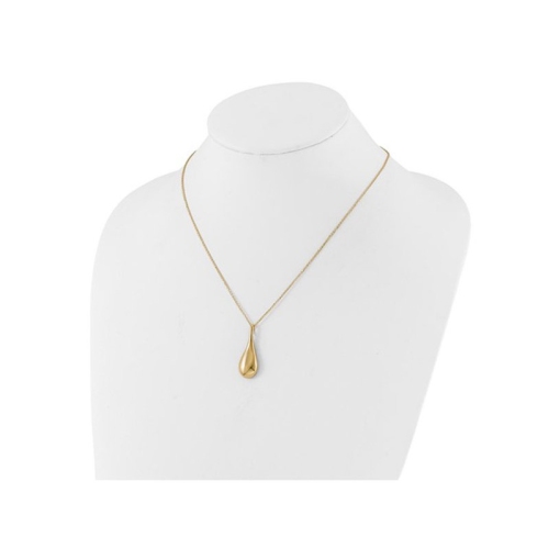 14K Yellow Gold Drop Pendant Necklace with Chain