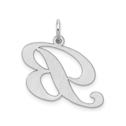 Sterling Silver Fancy Script Initial -B- Pendant Necklace Charm with Chain