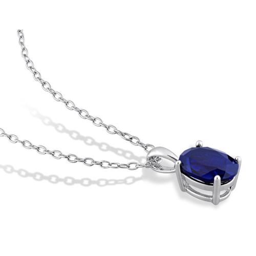Blue Sapphire Necklace SV925、SV950 18ct White Gold 0.67ct Blue