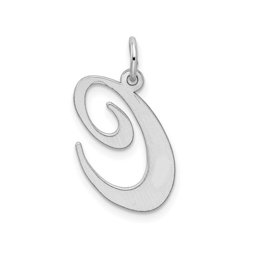 Sterling Silver Fancy Script Initial -C- Pendant Necklace Charm with Chain