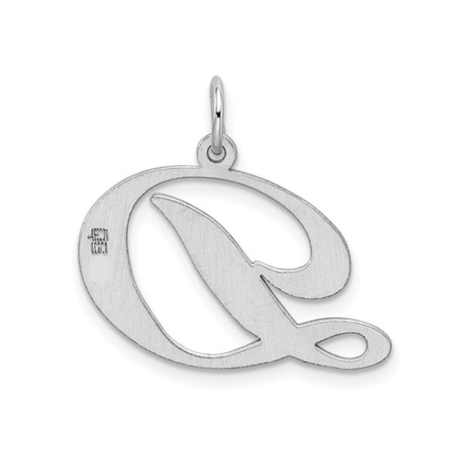 Sterling Silver Fancy Script Initial -D- Pendant Necklace Charm with Chain