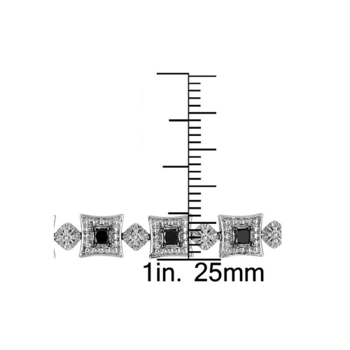 2.00 Carat Black and White Diamond Tennis Bracelet in Sterling Silver (7.5 Inches)