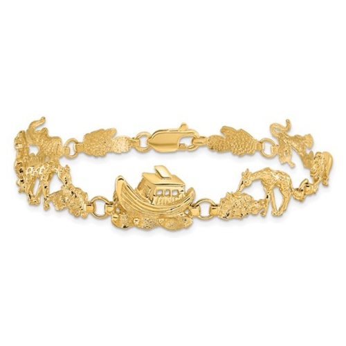 GEM AND HARMONY  14K Gold Noahs Ark Charm Bracelet (7.00 Inches) In Yellow
