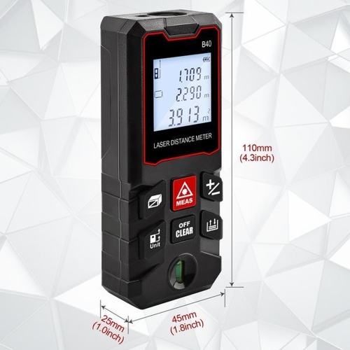 60m Measure LCD Digital Distance Meter Level Mini Range Finder Distance/Area/Volume/Pythagorean Measuring Tool Data Storage