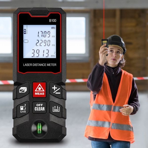 60m Measure LCD Digital Distance Meter Level Mini Range Finder Distance/Area/Volume/Pythagorean Measuring Tool Data Storage
