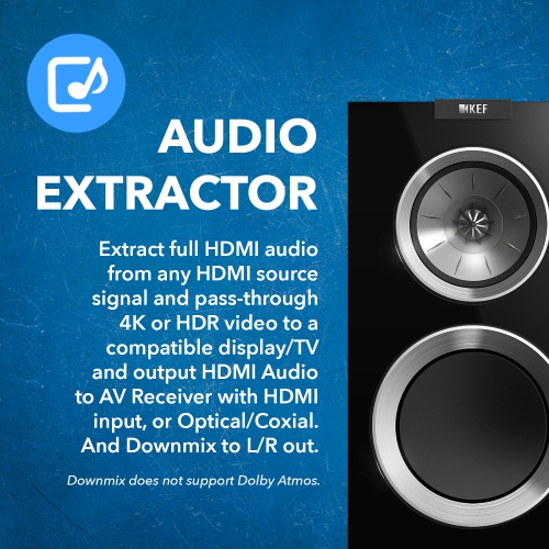 EARC Audio Extractor 4K à 60 Hz, conversion descendante HDMI G/D et prise en charge ARC 2.0, bande passante 18 Gb/s