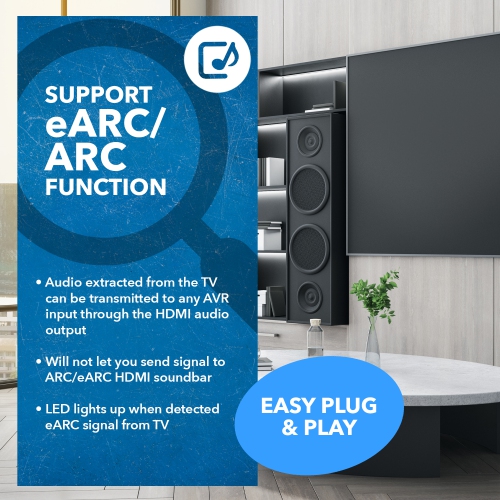 EARC Audio Extractor 4K à 60 Hz, conversion descendante HDMI G/D et prise en charge ARC 2.0, bande passante 18 Gb/s