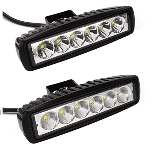 ISTAR  6 Led Bar Car Fog Lamp, Spot Lamp 18W (Pack Of 2) Car Fog Lamp, Spot Lamp In White