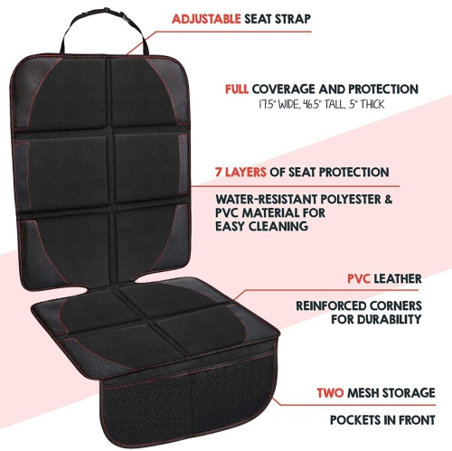 Water & Dirt-proof Car Seat Cover Protector & Car Backseat Organizer Kick Mat