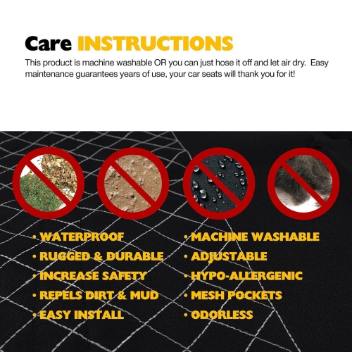 Water & Dirt-proof Car Seat Cover Protector & Car Backseat Organizer Kick Mat