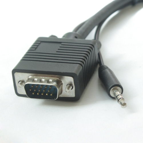 SVGA + Audio Monitor Cable, Male to Male 1080P Super VGA Display Cord for PC TV